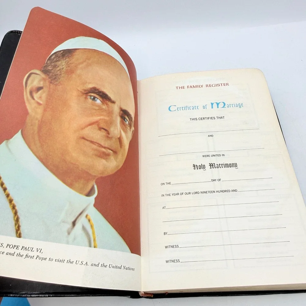 Thomas Nelson New American Bible Black Genuine Leather Catholic Family Edition